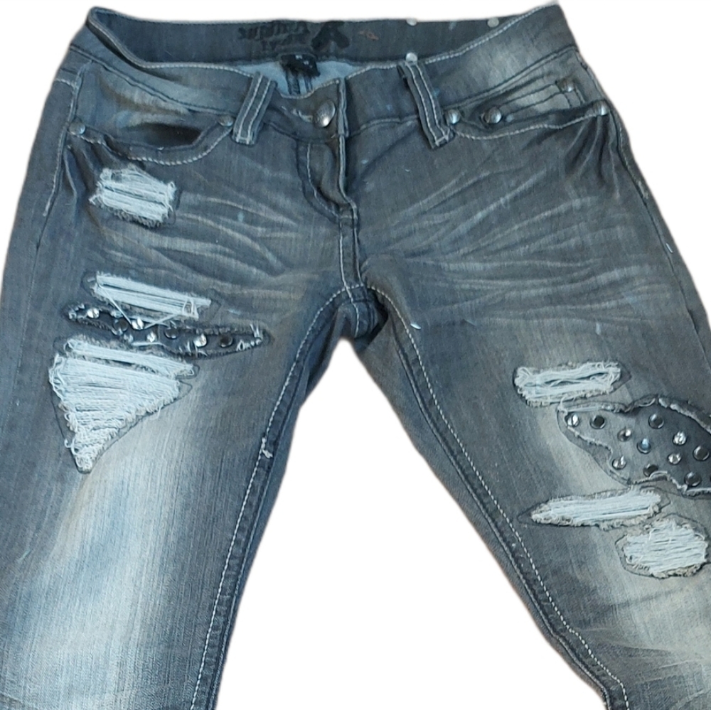 Washed Grey Vintage Jeans,Size 28,Low Rise
